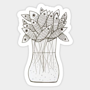 Fish bouquet in the vase Sticker